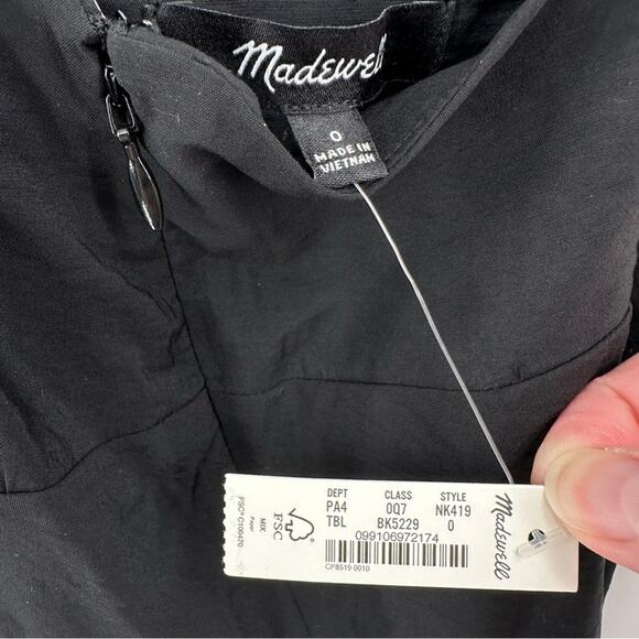 Madewell The Layton Midi Slip Dress in true black Size 0 - Picture 6 of 10
